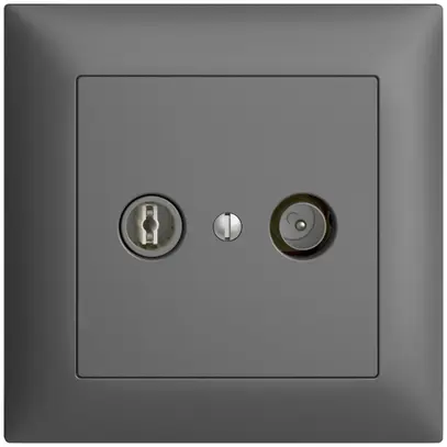 Prise TV-R ENC EDIZIOdue 11dB gris foncé à large bande 5…2000MHz, FMI 