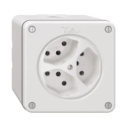 Presa NAPU NEVO, 3×T13, bianco 