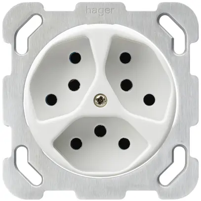 Insert pour prise ENC basico 3×type 13 blanc avec sécurité enfants 