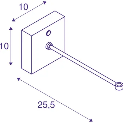 Supporto a parete SLV FITU CRANE BASE acciaio 225×100×100mm bianco 