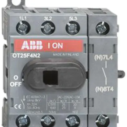 Interrut.carico ABB 25A/400V 4L, AC22B, 4.pol a destra grigio chiaro 