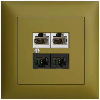 Scatola INC 4×RJ45 2×u/2×s EDIZIOdue olive R&M swissline NT 2ab 
