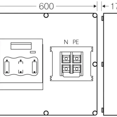 NH-Gehäuse Hensel Mi, 1×NH 3, 630A 3P+PE+N 