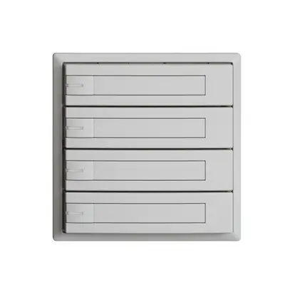 KNX-Taster RGB EDUE, 250mW, m.RGB-LED, m.Papiereinlage, 4×Taste, 1×Tastenb., hgu 