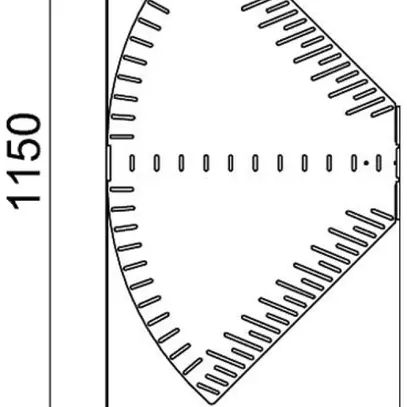 Bogen BET RB W verstellbar 60×600mm Edelstahl A2 blank 