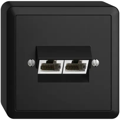AP-Dose 2×RJ45/s 8P getr. EDIZIOdue schwarz ITplus 