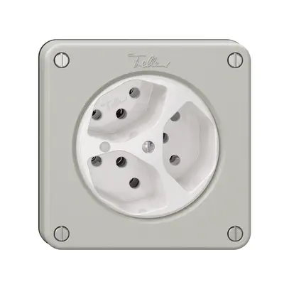Presa NEVO, 3×T13, c.LED, grigio chiaro 