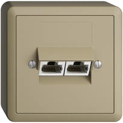 Prise AP 2×RJ45/s 8P sép.EDIZIOdue sand ITplus 