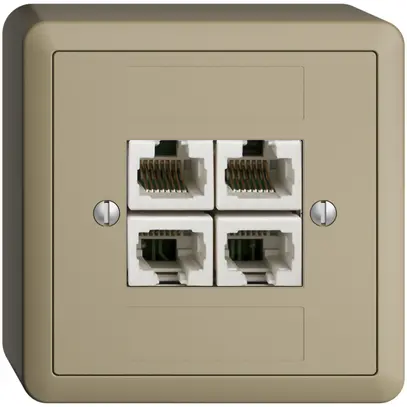 Prise AP 4×RJ45/u 4P sép.EDIZIOdue sand ITplus 