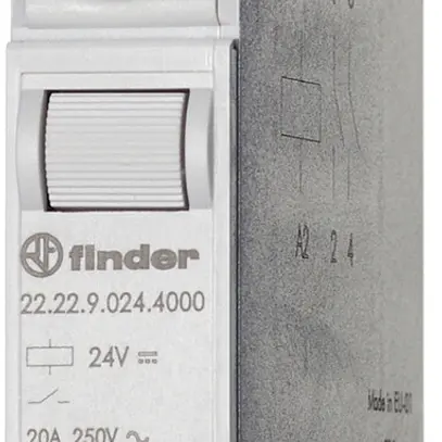 Relè di comando AMD Finder 22.22, 2Ch 20A/110VDC AgSnO2 1850Ω 1.25W, 1UM 