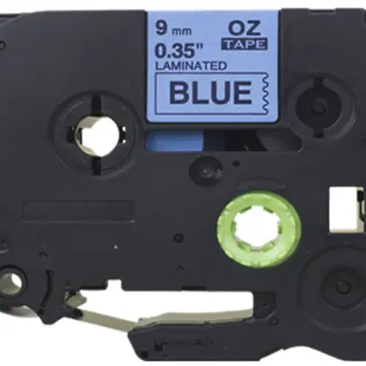 Cassette ruban compatible avec OZE-521, 9mm×8m, bleu/noir 