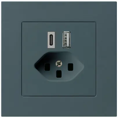 Presa di carica USB INC kallysto.pro 18W PD 1×tipo A 1×tipo C T23 antracite 