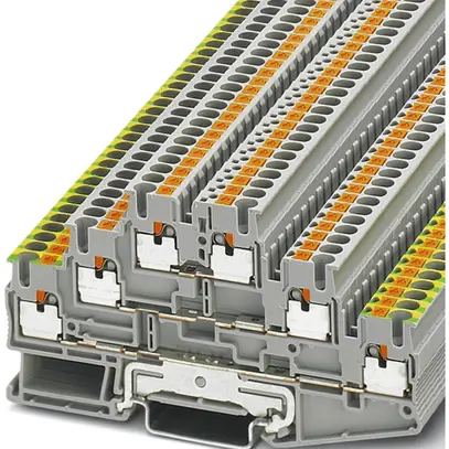 Borne multi-étage 0.14…4mm² gris connexion Push-in PT 2.5-PE/L/L 