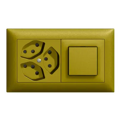 UP-Kombination EDIZIOdue 3×T13+3/1P olive, horizontal 