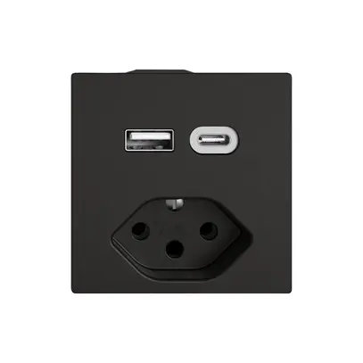Presa di ricarica USB EDIZIO.liv SNAPFIX® USB A+C/T13 3A 230VAC ne 