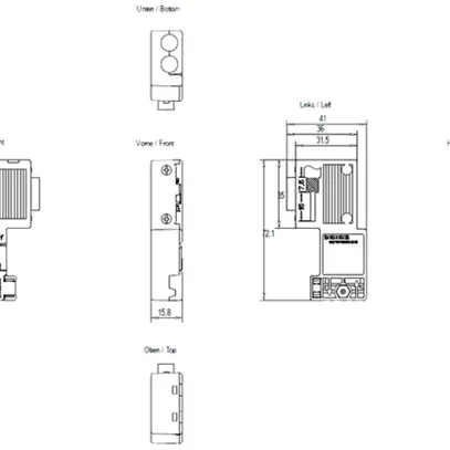 Spina di collegamento bus PLC Siemens SIMATIC DP PROFIBUS separabile FC 90° 