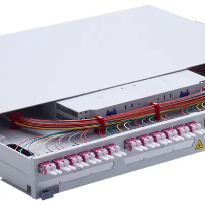 Panneau de distribution 19" FO UniRack2 1UH 12×LC-Duplex OM4 