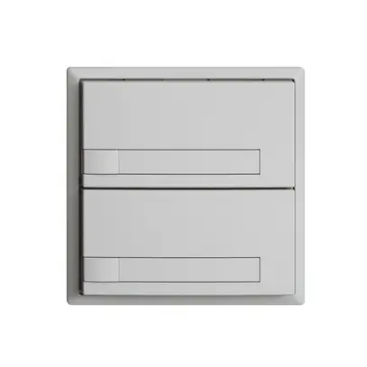 Poussoir ENC KNX 2× EDIZIOdue gris clair RGB sans LED avec insert papier 