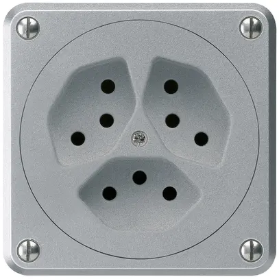 Presa INC robusto 3×tipo 13 alluminio senza copercchio per combinazione 