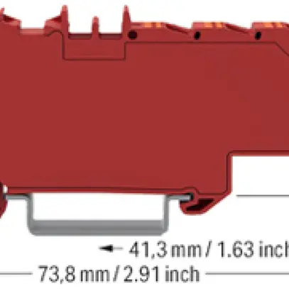 Morsetto di passaggio WAGO Contact TOPJOB S 1×6/6×1.5mm² Ex e II rosso 