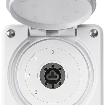 Interrupteur à clé ENC robusto IP55 avec clapet sans cylindre S5/1P blanc combi 