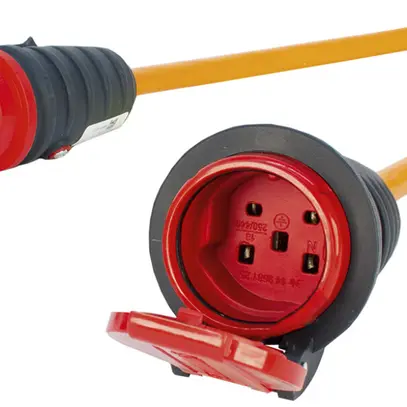 Câble de rallonge Steffen EPR-PUR 5×2.5mm² 10m T25/T25 pour l'industrie orange 
