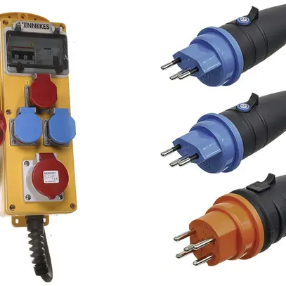Stromverteiler-Set Mennekes EverGum-SET mit Stecker 2×T13+1×T15 IP55 