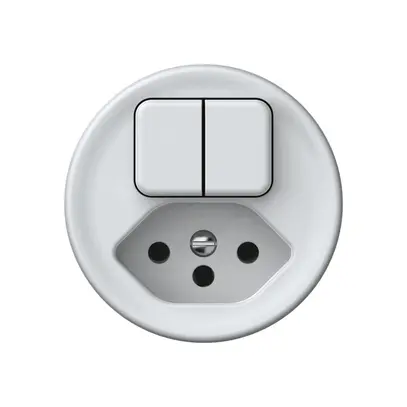 Combinazione origin 2×tasti 2CO+T13 1P 0<1 10A 230V 60×60mm bianco 