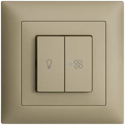 Kit frontal ENC EDIZIOdue sand 88×88mm bouton double 