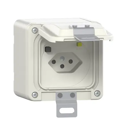 Presa FI AP SUPRA NAP T13 bloccab., 30mA bianco 