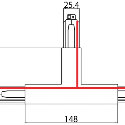 Alimentation en T Sylvania OneTrack 3 phases DALI blanc à droite intérieur 