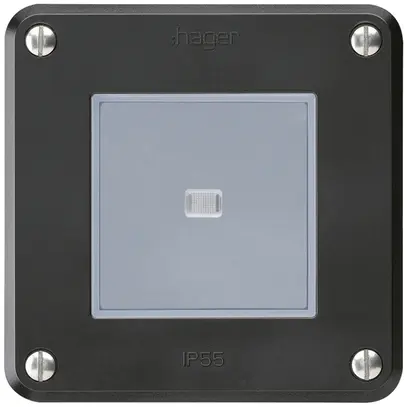 Interruttore INC robusto IP55 schema 3 illuminato nero per combinazione 