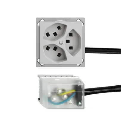 Presa INS 3×T23 16A grigio chiaro L2 EDIZIOdue per Ecobus power 