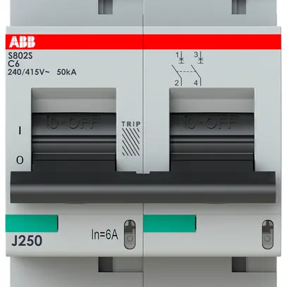 Disgiuntore ABB S802S-C6 2P 400V C-6A 50kA 3UM 