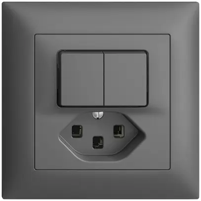 Combinazione INC 1/3+3/1L+T23 grigio scuro 16A EDIZIOdue 