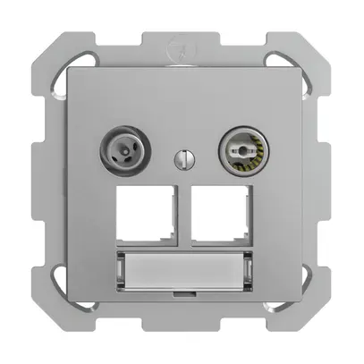 Presa multimedia ENC EDIZIOdue FM EASYNET 4dB, p.2×RJ45 S-One, silver 
