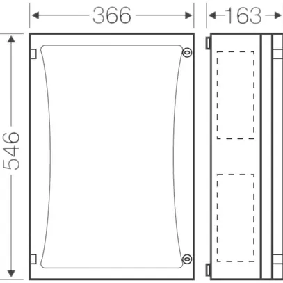Coffret d'app.vide avec porte, fermée 546×366×186mm ENYSTAR 