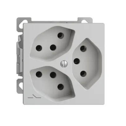 Prise AP EDIZIOdue 3×T13 gris clair, 1×S intérieur pour combinaison 