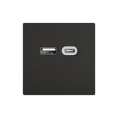 Presa di ricarica USB EDIZIO.liv SNAPFIX® 230VAC 18W 1×USB A 1×USB C ne 