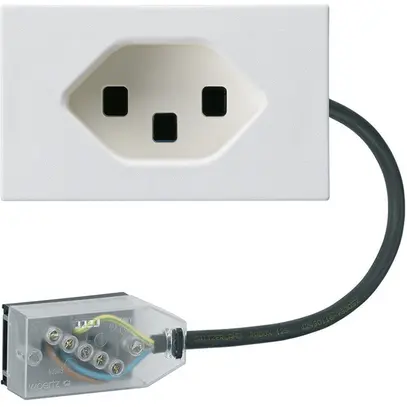 Presa INS 1×tipo 23 Hager FLF per cavo piatto Technofil L2 bianco 