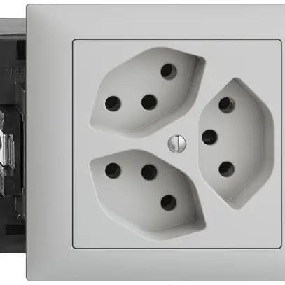 Presa INS EDIZIOdue 3×T13 grigio chiaro 49…69mm 