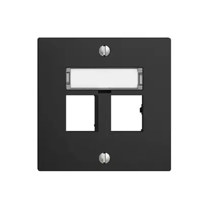 Kit montaggio EDIZIOdue uscita dritta, per 2×RJ45 freenet, nero 