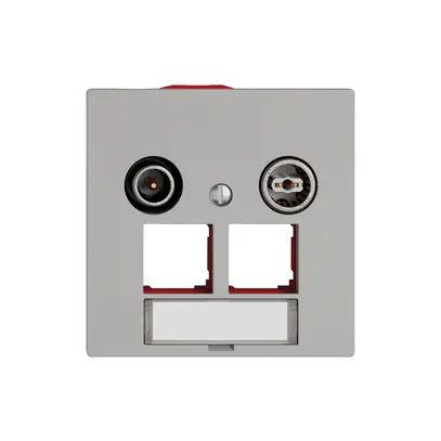 Prise multimédia TV-R EDIZIO.liv SNAPFIX® EASYNET p.2×RJ45 S-One 11dB grc 