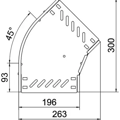 Coude BET RB 45° 35×200mm acier zingué en continu 