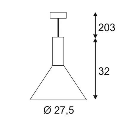 Luminaire suspendu SLV PHELIA E27 23W Ø275×320mm IP20 noir 