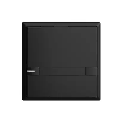 Poussoir univ. ENC 1×2t bornes à vis EDIZIOdue noir avec papier+LED 