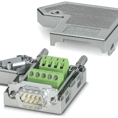 Fiche D-Sub 9L mâle blindé avec bornes à vis 