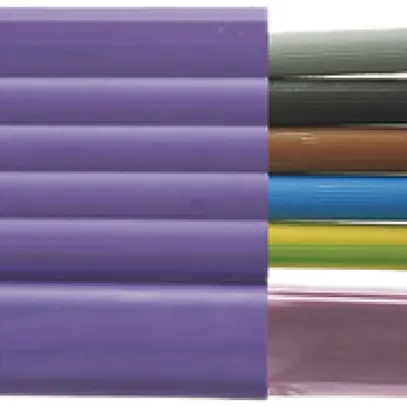 Câble plat Woertz Combi 5×2.5+2×1.5mm² sans halogène lilas avec bande noire B2ca 