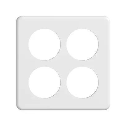 Plaque de recouvrement STANDARDdue 2×2 4×Ø50, blanc 