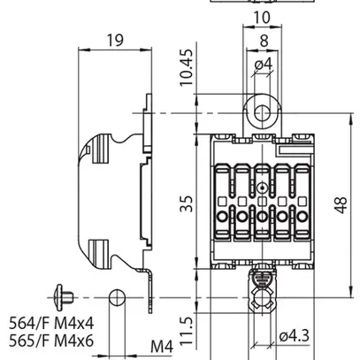 Verbindungsklemme 5P 0.5…2.5mm² Erdungsbügel ws 